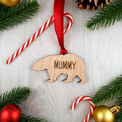 Personalised Polar Bear (Medium) Christmas Tree Decoration