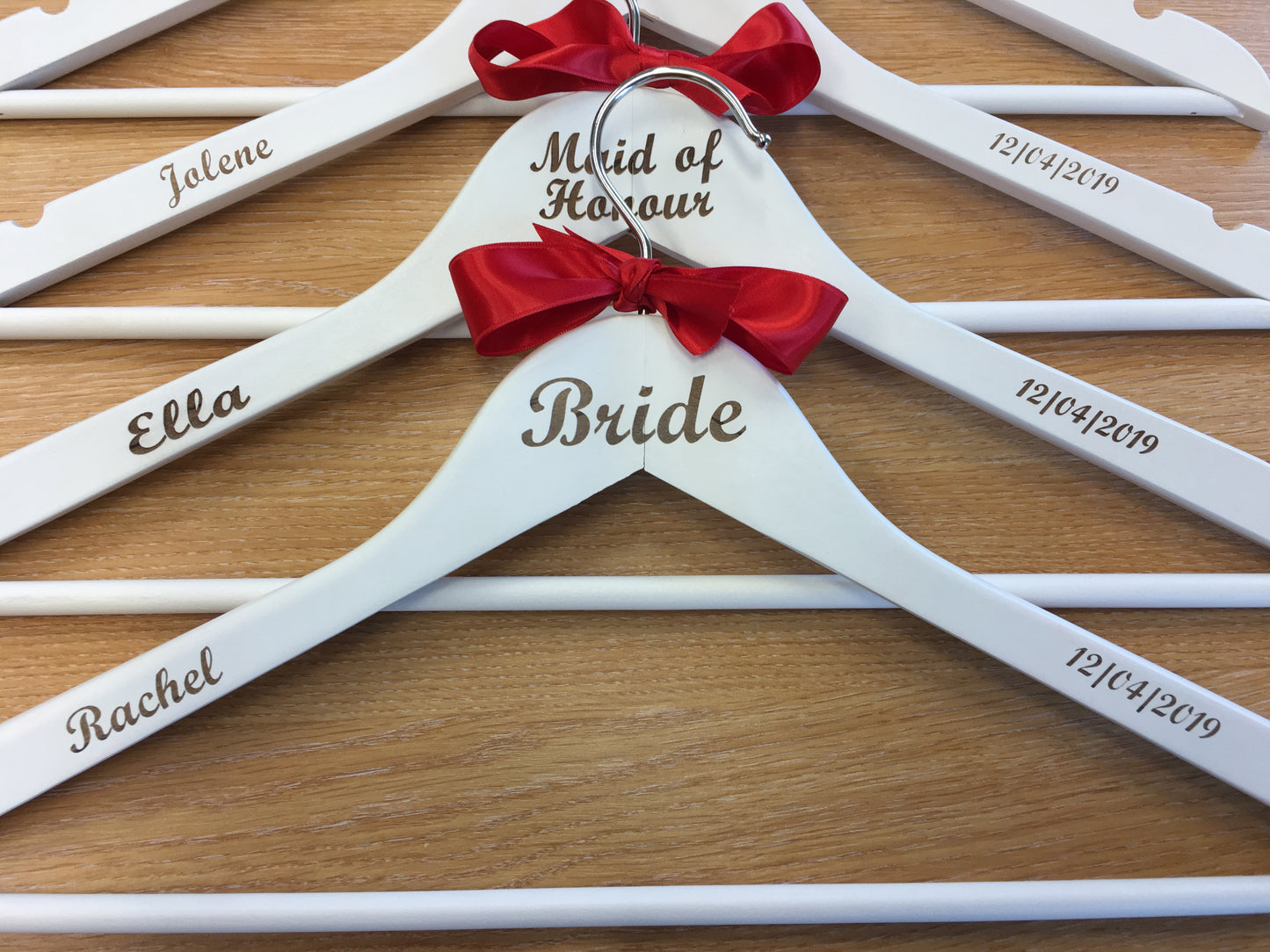 Personalised White Wedding Hangers
