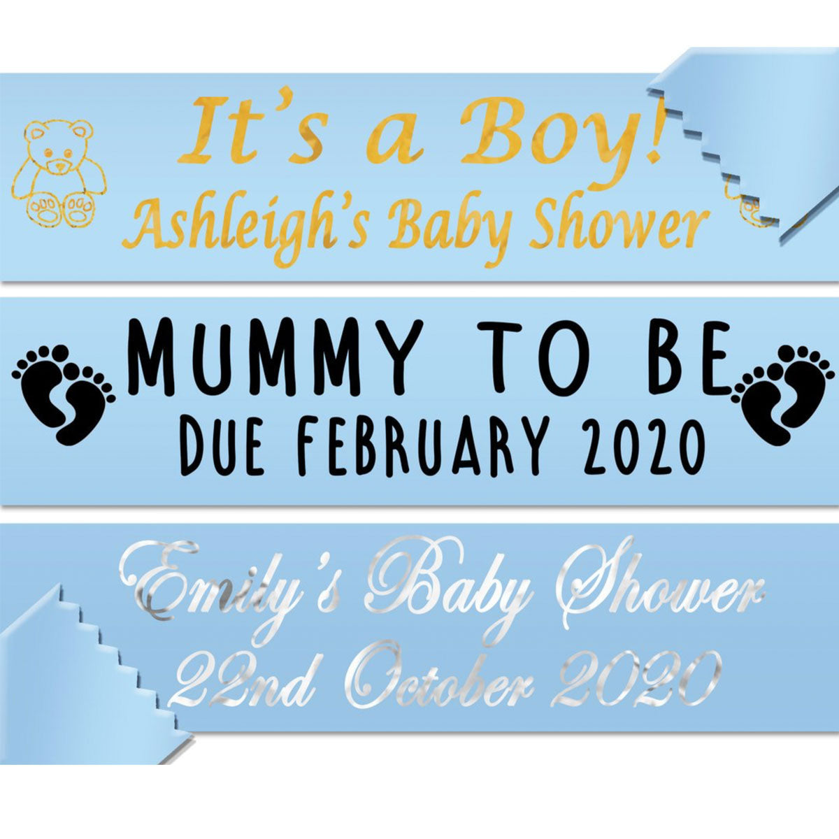 Personalised Banner - 80cm - Baby Blue