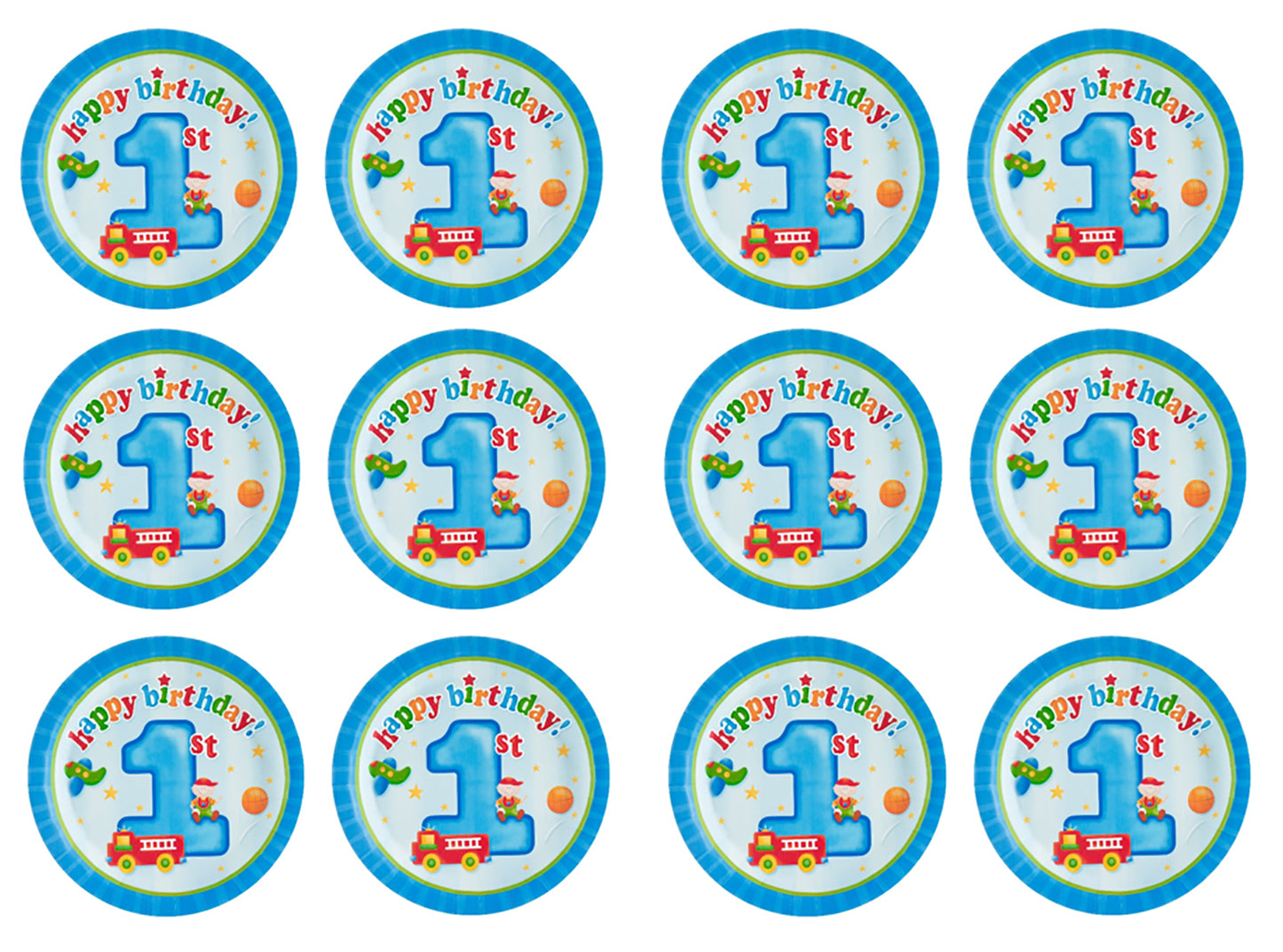 1st Birthday Cake Toppers: Blue