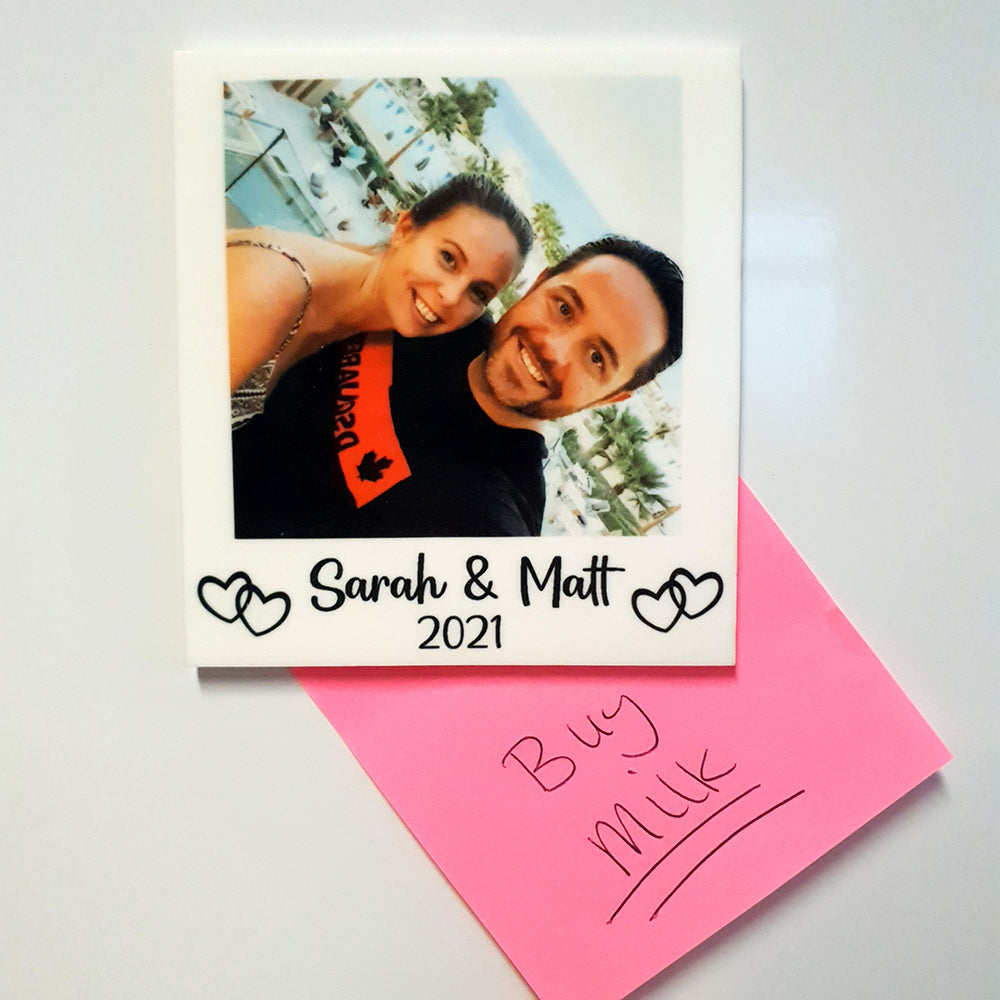 Personalised Acrylic Polaroid Magnet - Couple