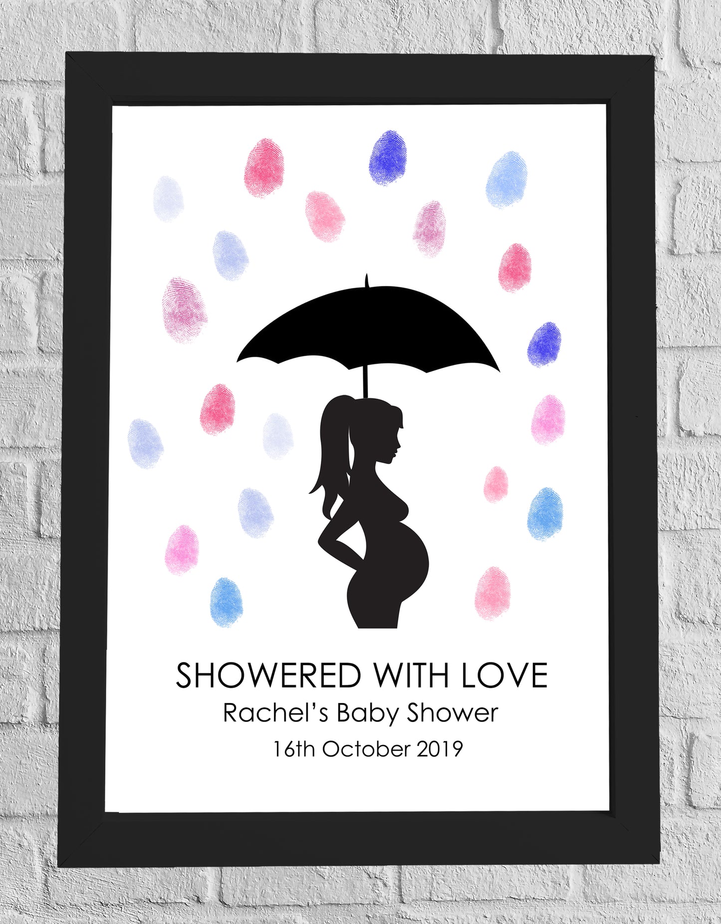 Showered with Love Finger Print Baby Shower Tree