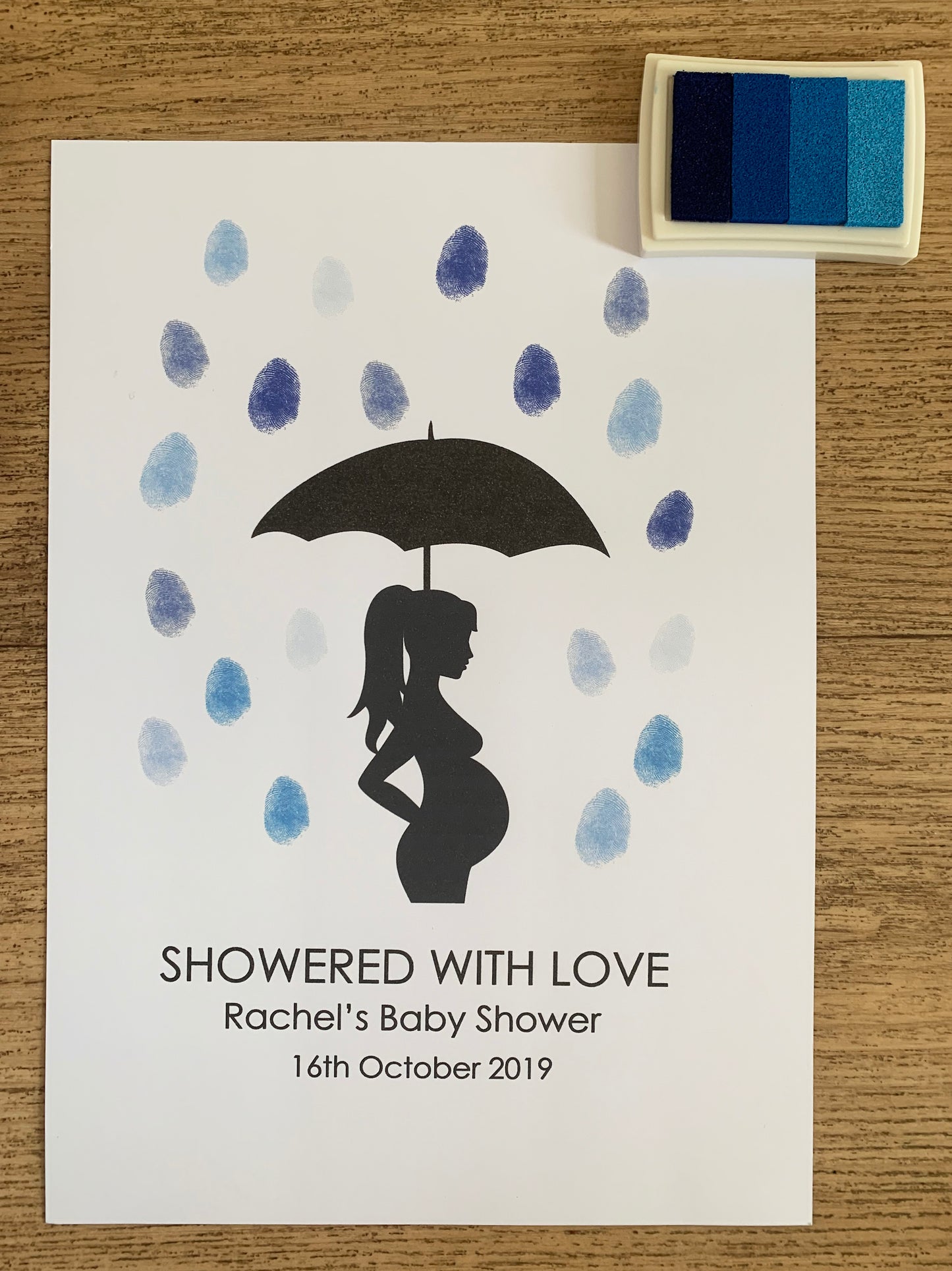 Showered with Love Finger Print Baby Shower Tree
