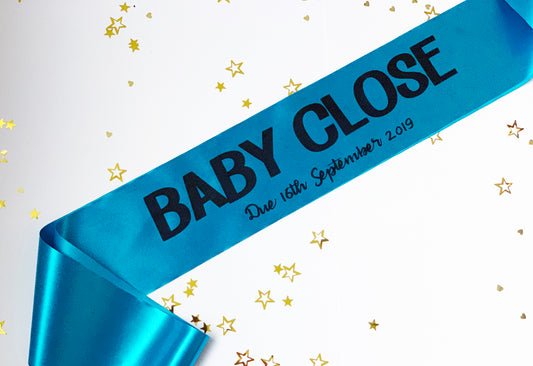Baby Name Due Date Personalised Baby Shower Sash