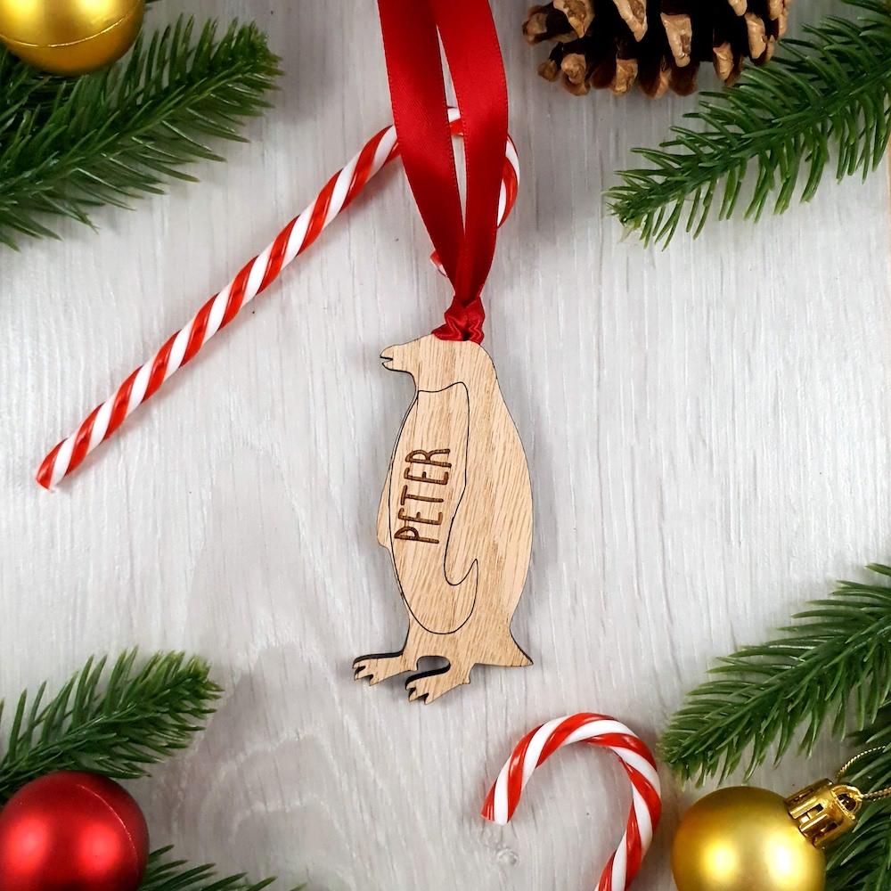 Personalised Penguin Christmas Tree Decoration