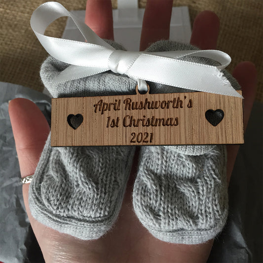 Personalised Baby Booties - First Christmas
