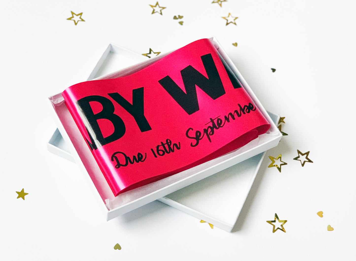 Baby Name Due Date Personalised Baby Shower Sash
