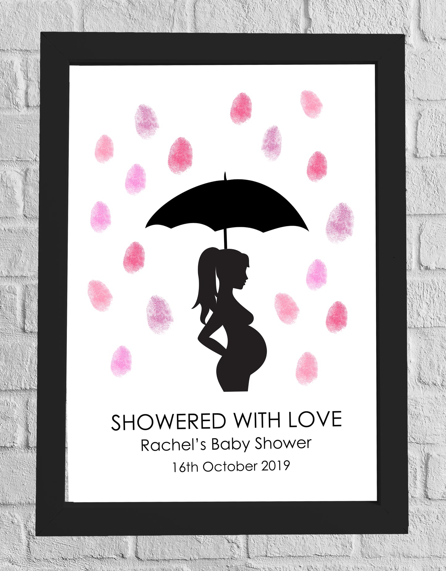 Showered with Love Finger Print Baby Shower Tree
