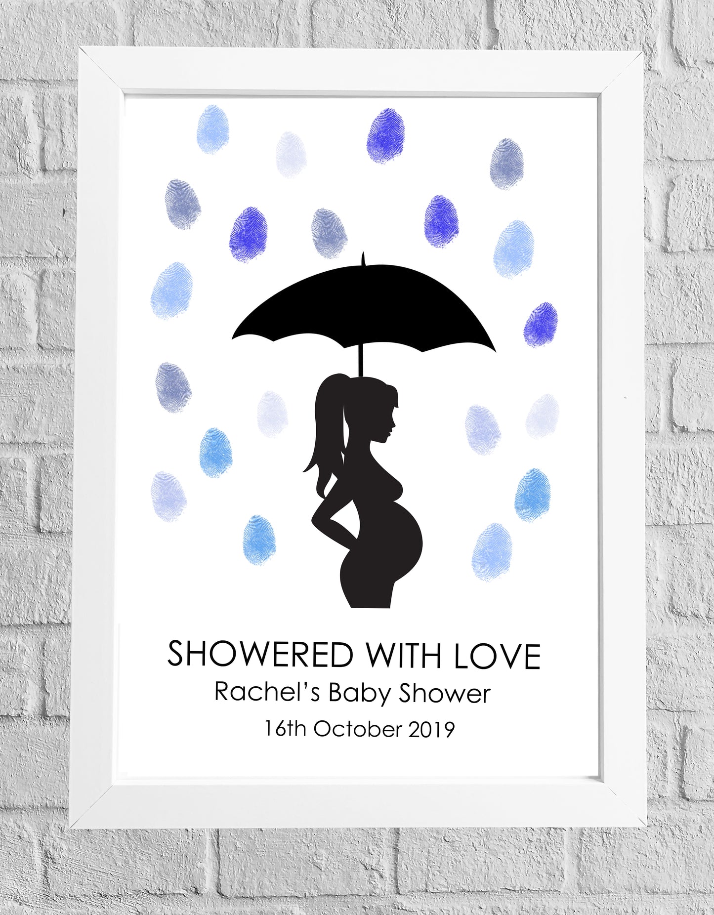 Showered with Love Finger Print Baby Shower Tree