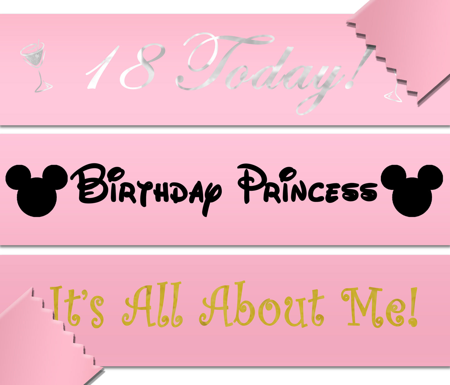 Personalised Banner - 80cm - Baby Pink