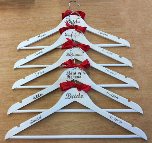 Personalised White Wedding Hangers