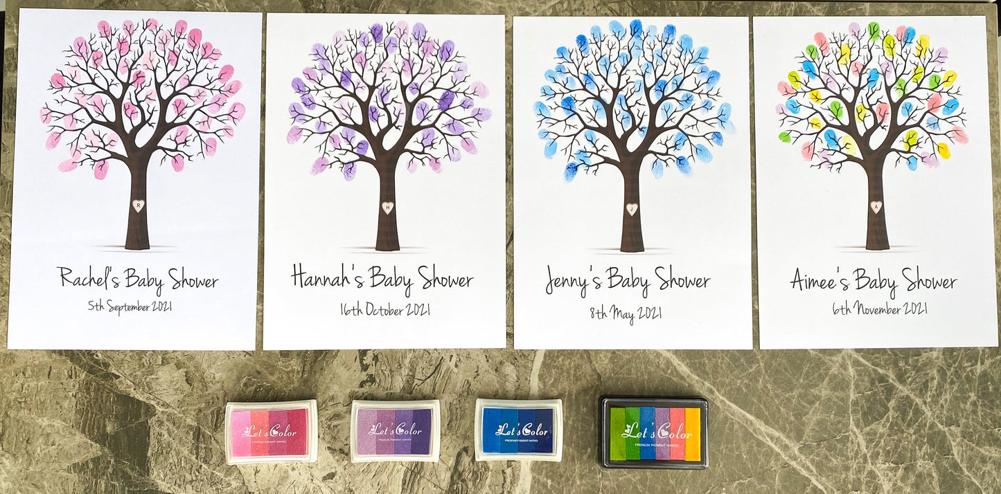 Personalised Baby Shower Fingerprint Tree Guestbook