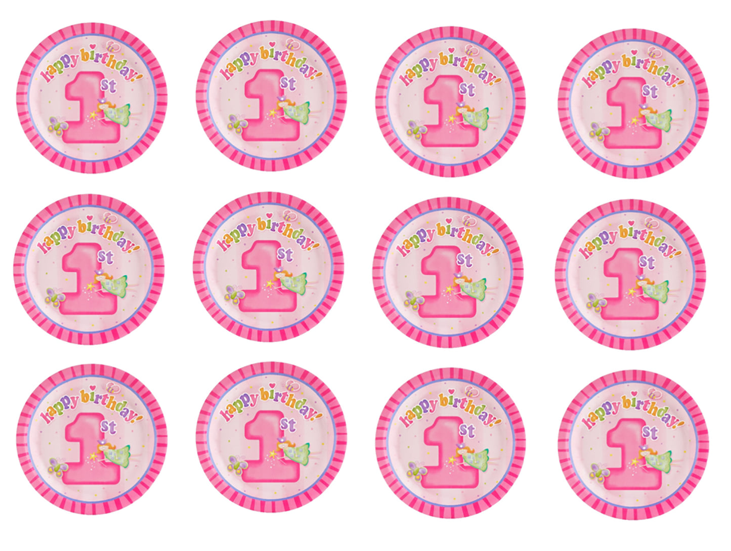 1st Birthday Cake Toppers: Pink