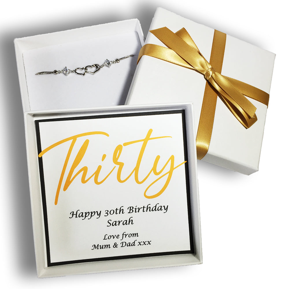 Personalised Birthday Bracelet Box 16th, 18th, 21st, 30th, 40th, 50th