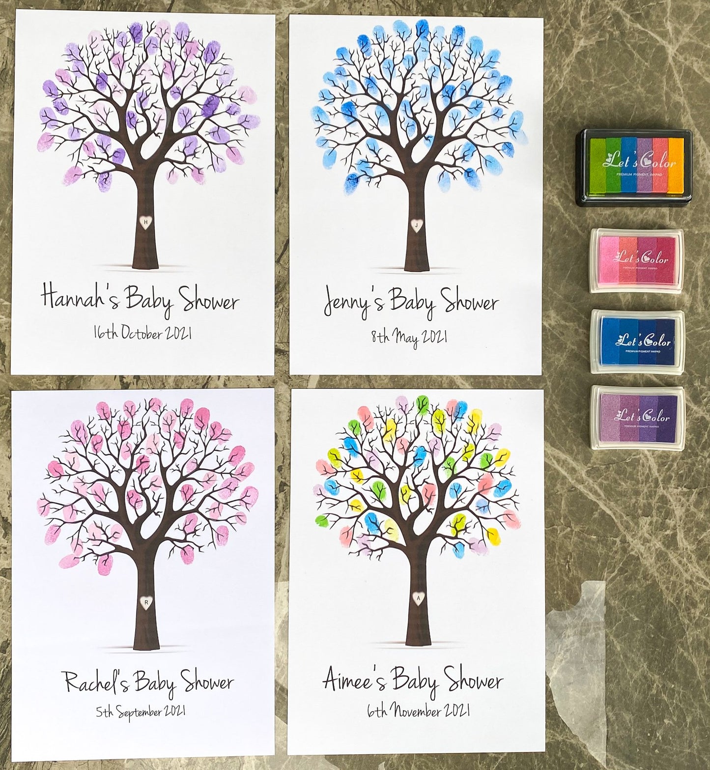 Personalised Baby Shower Fingerprint Tree Guestbook