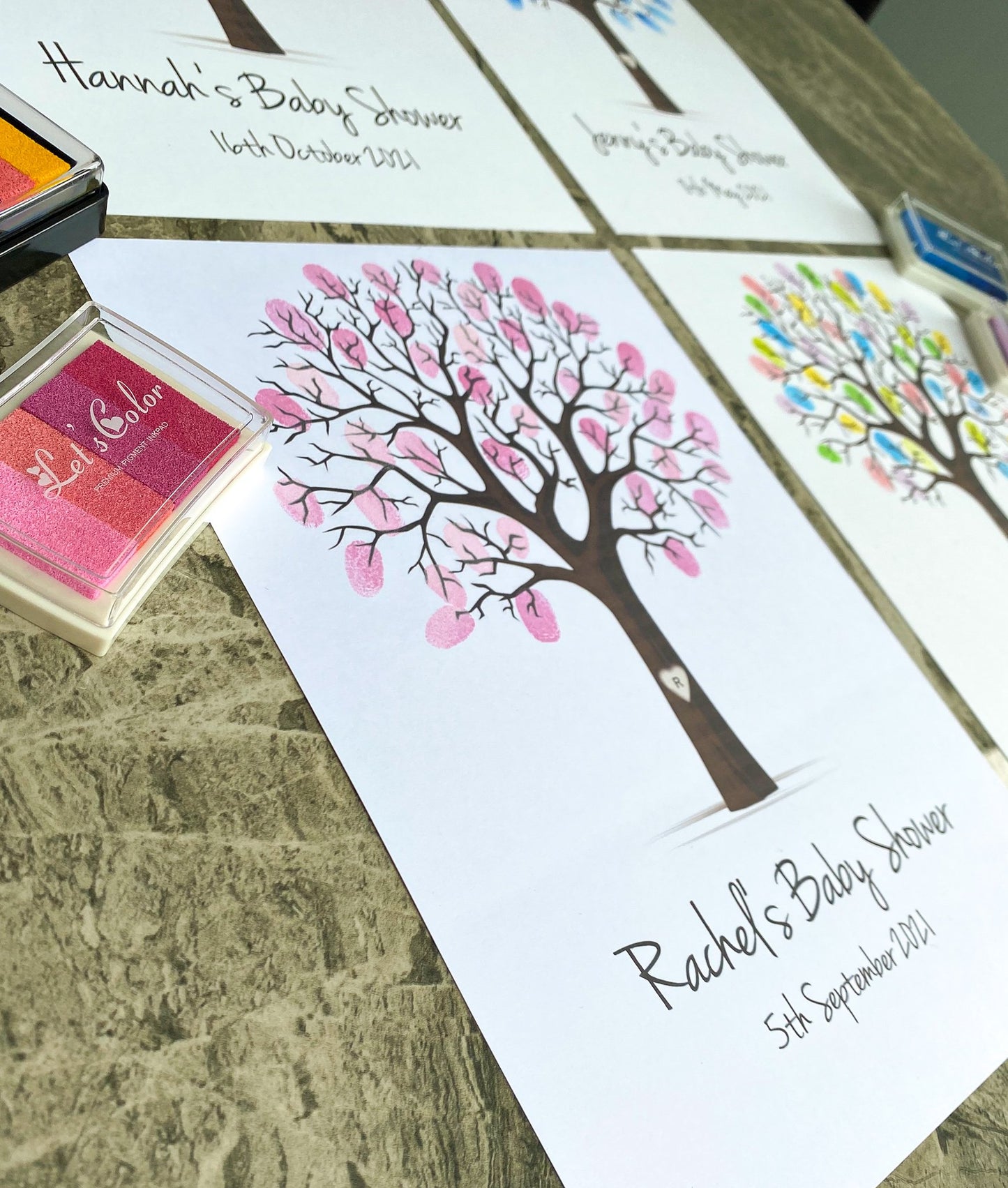 Personalised Baby Shower Fingerprint Tree Guestbook