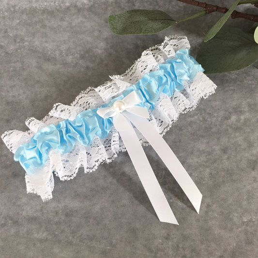 Basic Garter - White & Blue