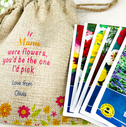 Personalised Flower Seed Bag - If Mums were Flowers You'd be The one I'd Pick - Gardening Gift