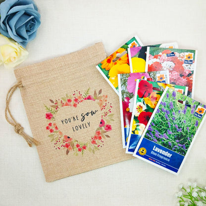 Flower Seed Bag You’re Sow Lovely – Gardening Gift for Birthday, Valentine’s or Mother’s Day
