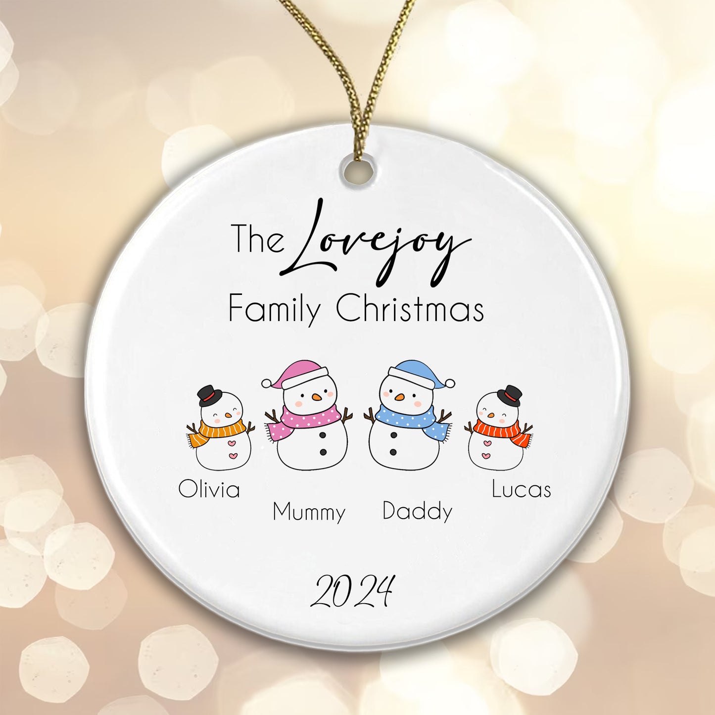 SURNAME Family Christmas Bauble Whole Family Tree Decoration