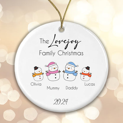 SURNAME Family Christmas Bauble Whole Family Tree Decoration