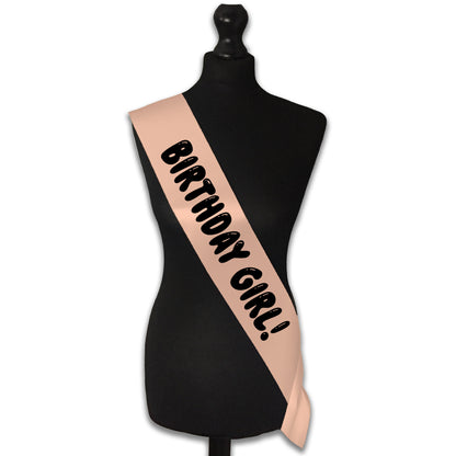 Birthday Girl! - Happy Birthday Sash - Kids Birthday Party Gift - Gifts For Her - Choose from many colours