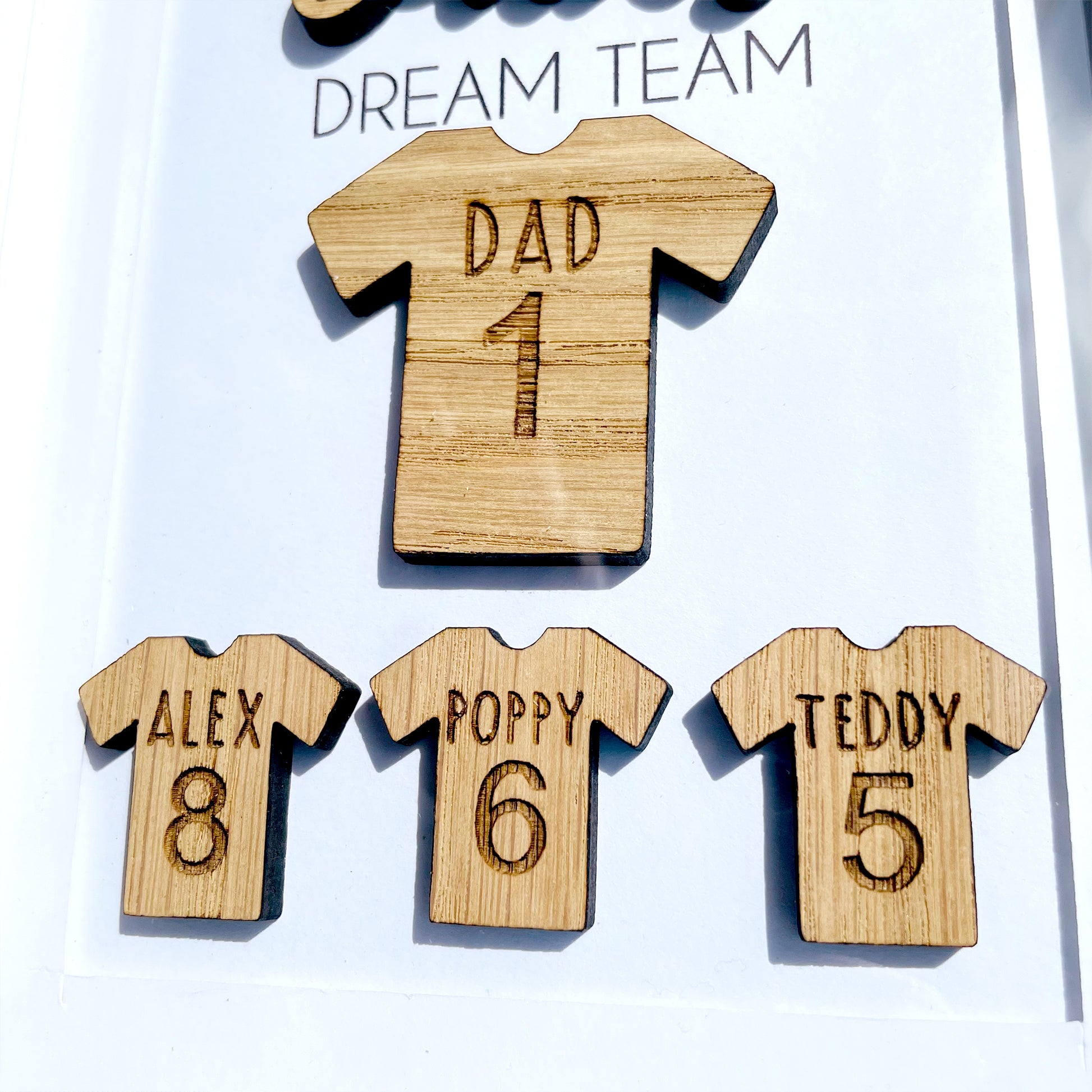 Personalised Dad's Dream Team Football Family Box Frame