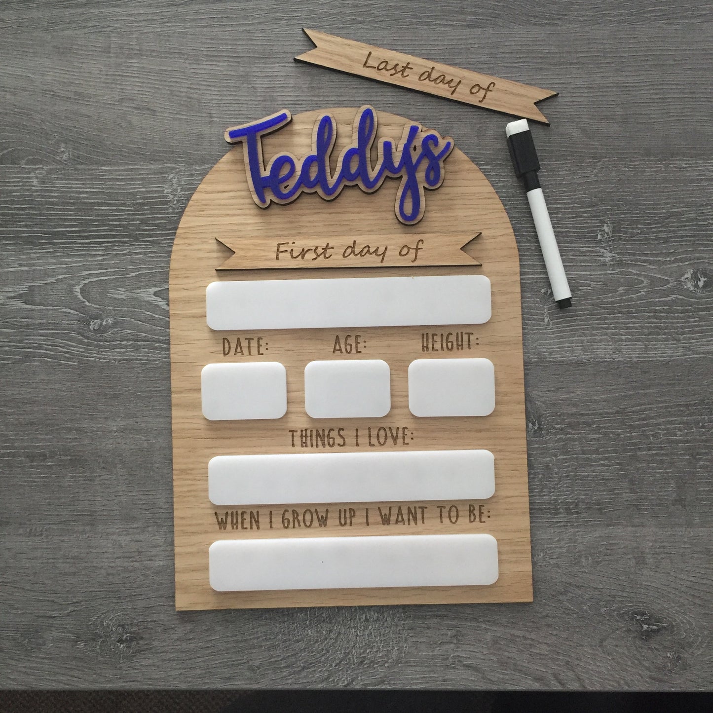 Personalised First Day of School Sign | Last Day of Nursery | Reusable Back To School Photo Prop