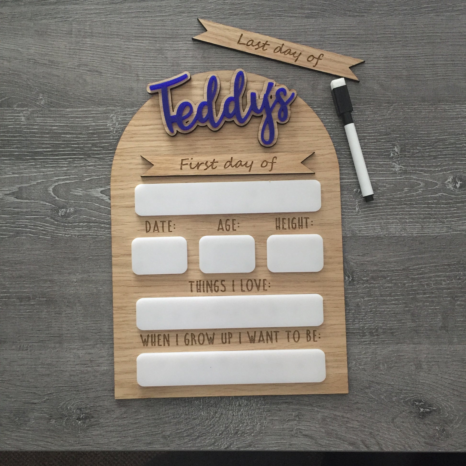 Personalised First Day of School Sign | Last Day of Nursery | Reusable Back To School Photo Prop
