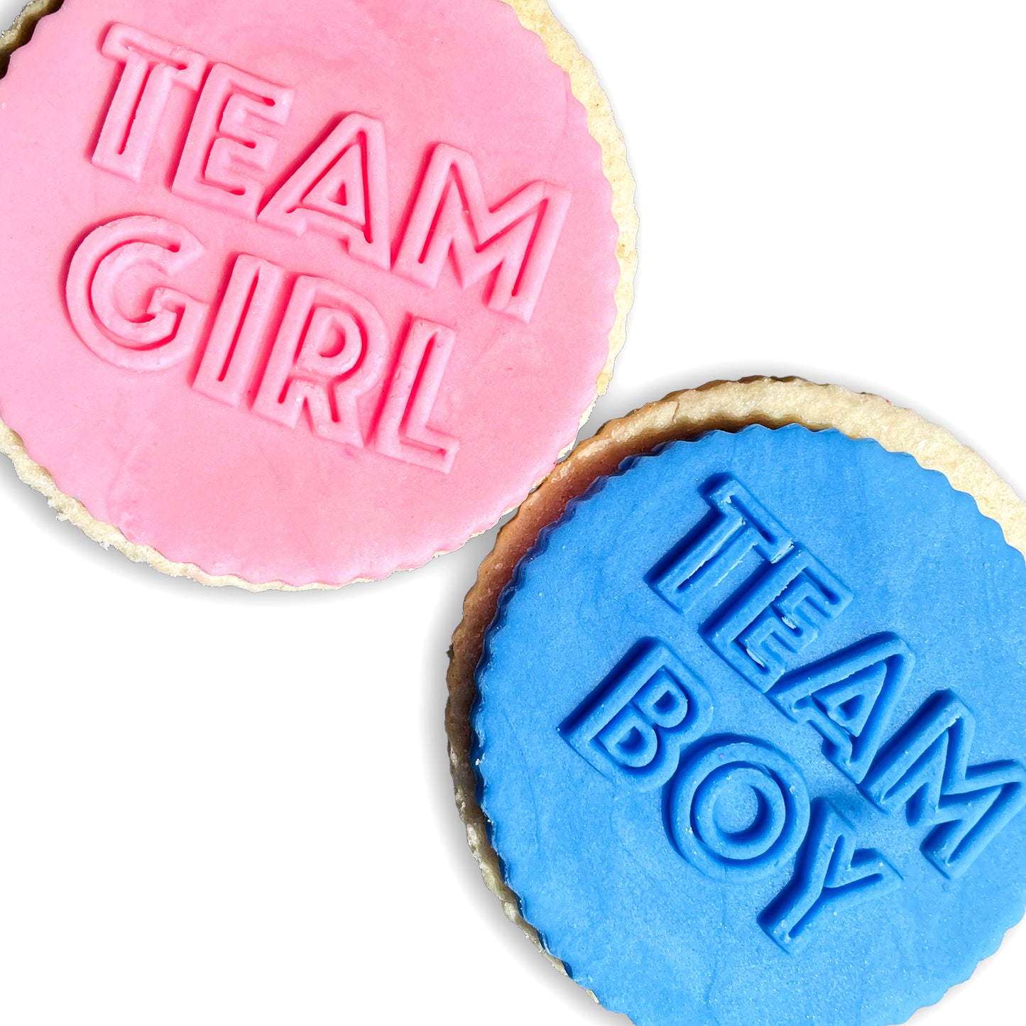 Team Girl/Boy Icing Stamp Embosser Stamp Fondant for Biscuits, Cookies, Cupcake Topper Decorations Stencil for Baby Shower Gender Reveal