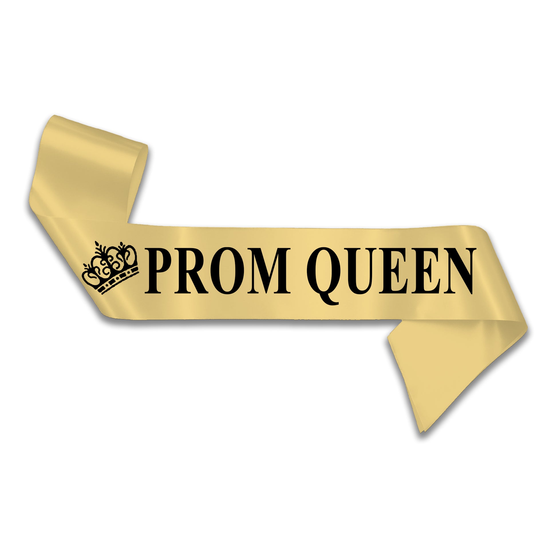 Prom King Black with Gold Text & Prom Queen Gold with Black Text Sashes 