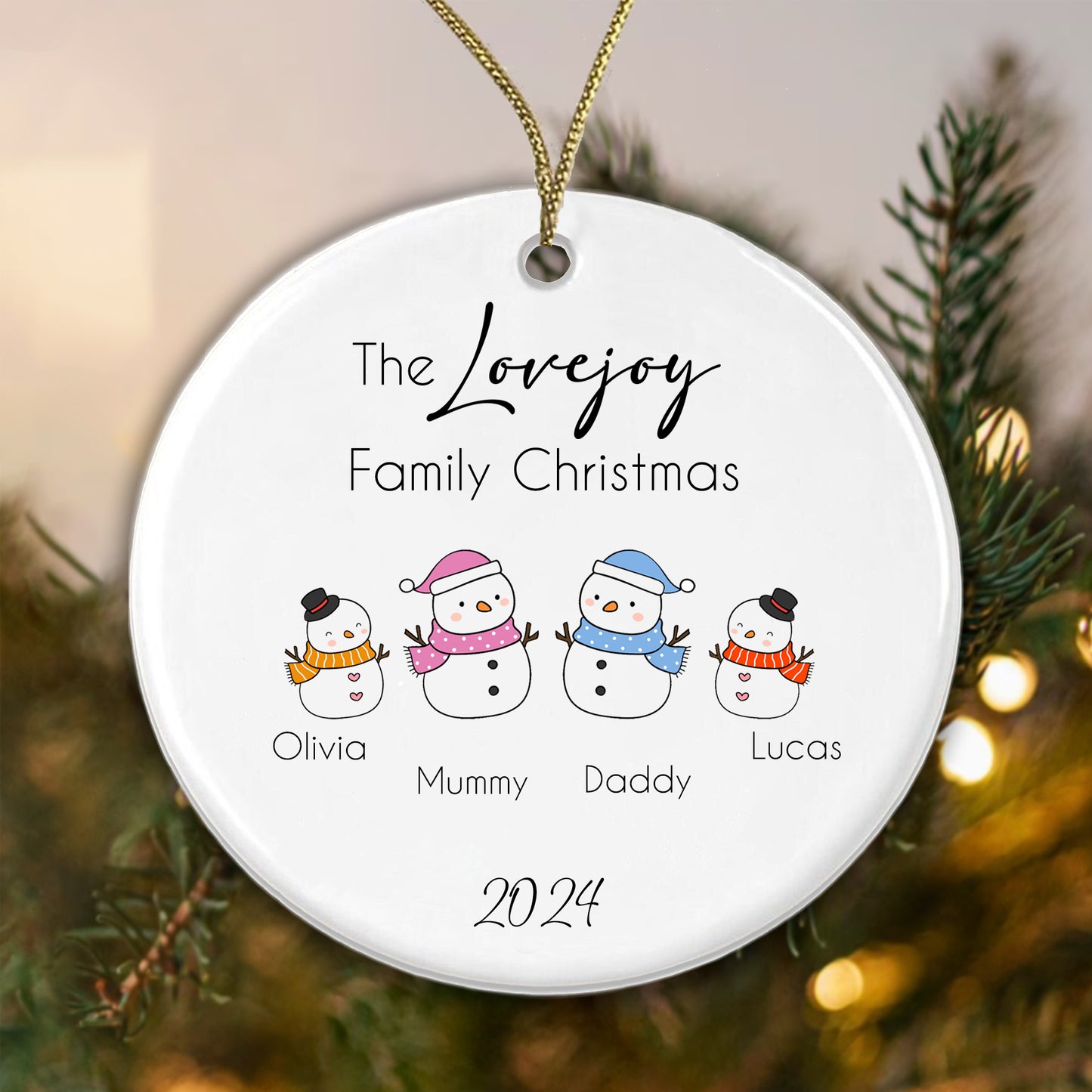 SURNAME Family Christmas Bauble Whole Family Tree Decoration