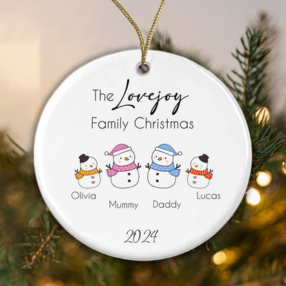 SURNAME Family Christmas Bauble Whole Family Tree Decoration