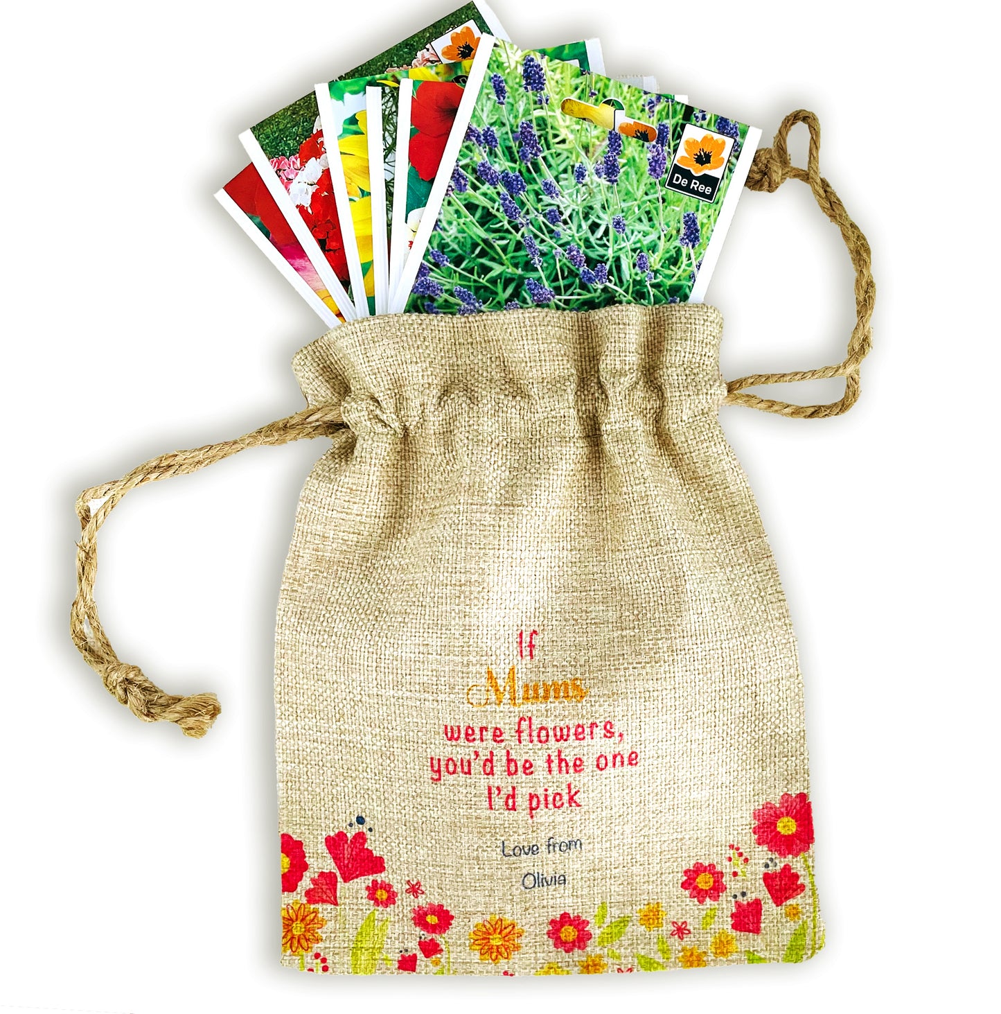 Personalised Flower Seed Bag - If Mums were Flowers You'd be The one I'd Pick - Gardening Gift