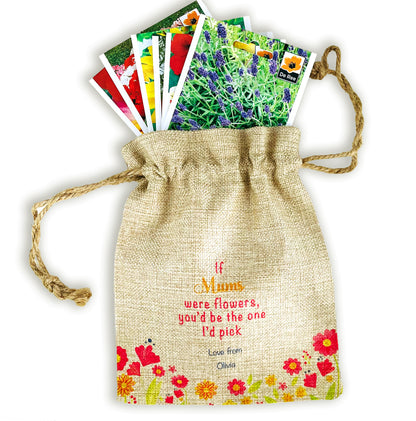 Personalised Flower Seed Bag - If Mums were Flowers You'd be The one I'd Pick - Gardening Gift