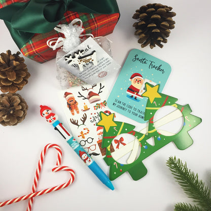 Christmas Eve Activity Pack - Reindeer Food, Santa Tracker, Pen, Tattoos, Glasses Xmas for Kids