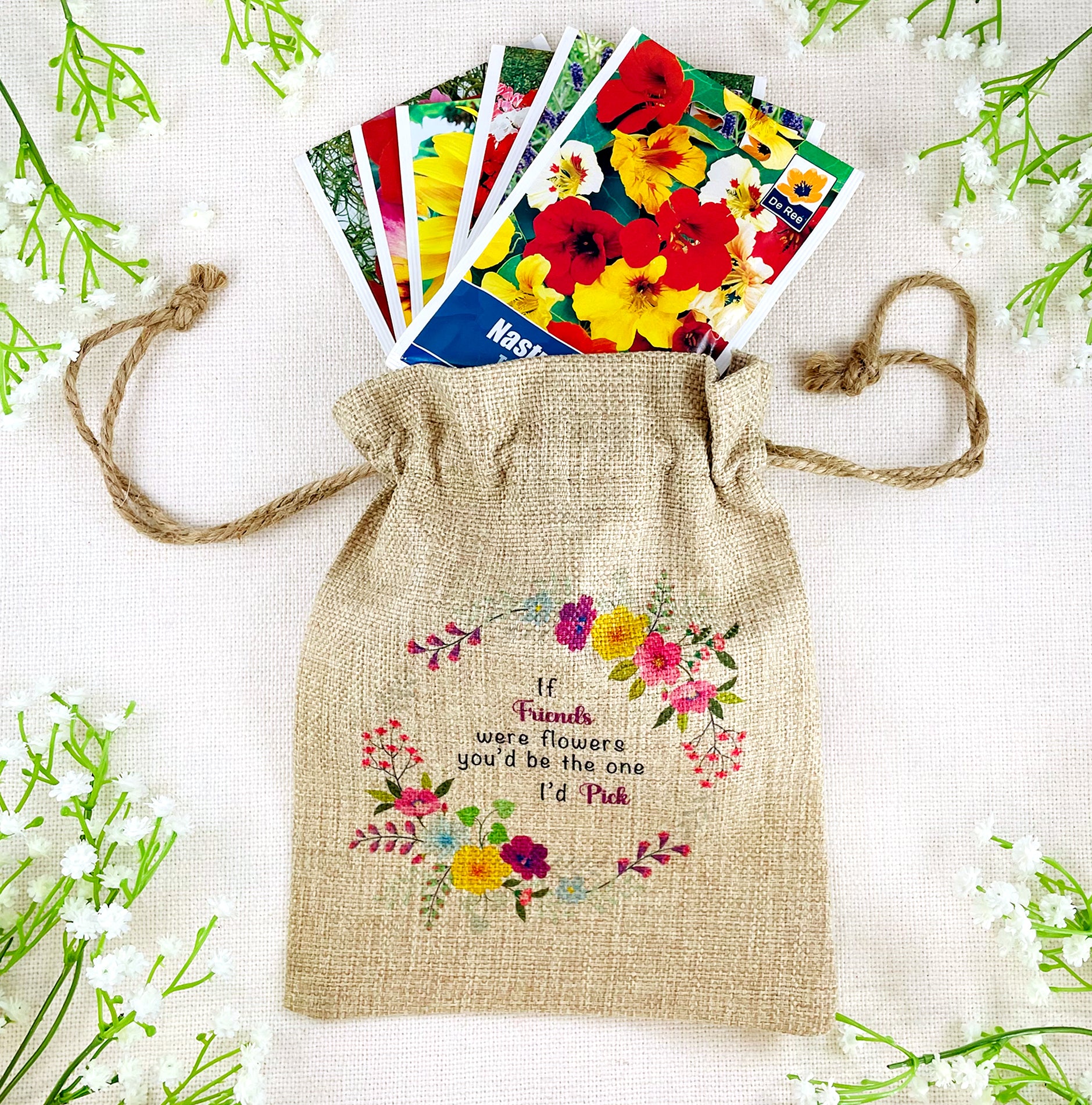 Friends Gift Flower Seed Bag - If Friends were Flowers You'd be The one I'd Pick - Gardening Gift