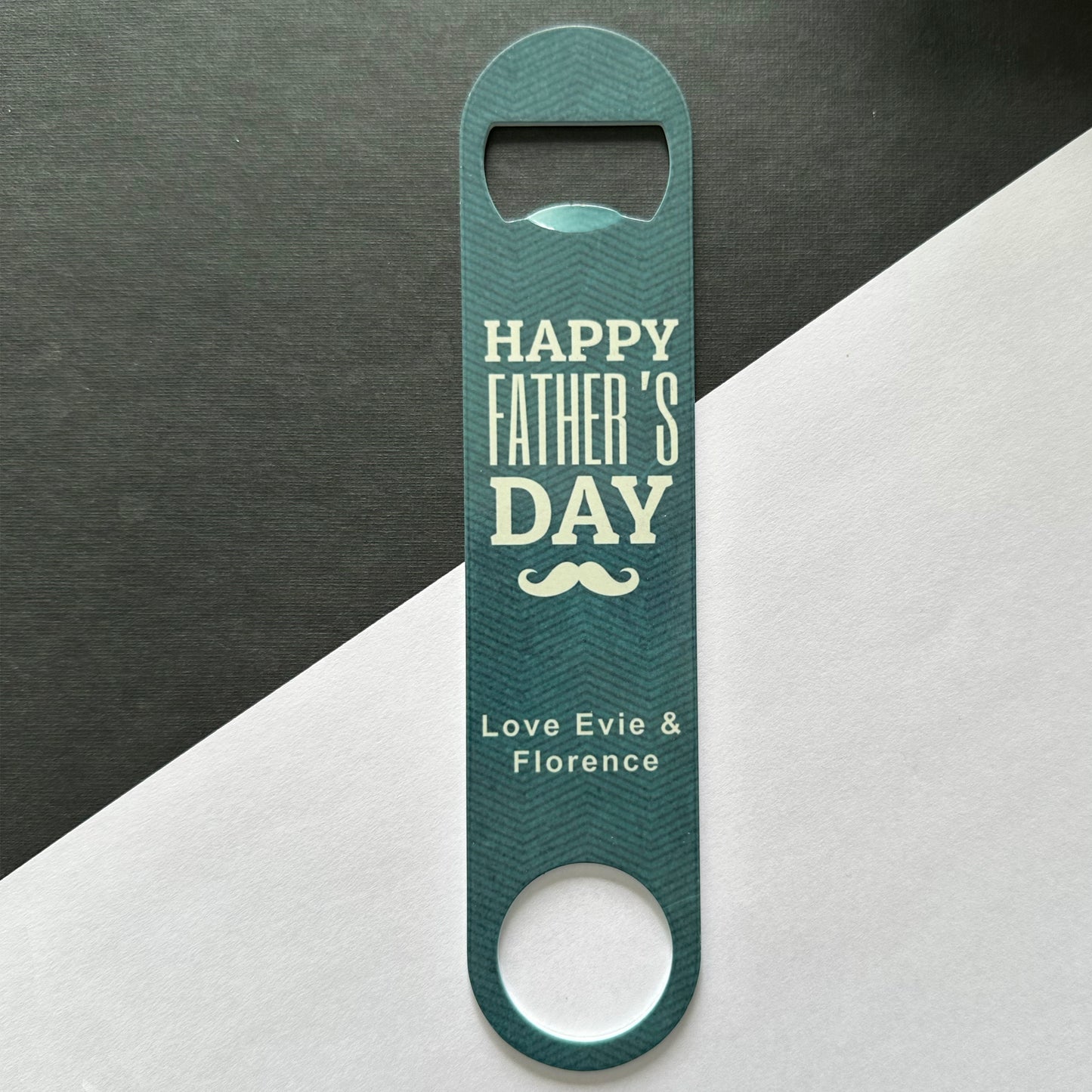 Personalised Moustache Bottle Opener - Happy Father's Day Love Name