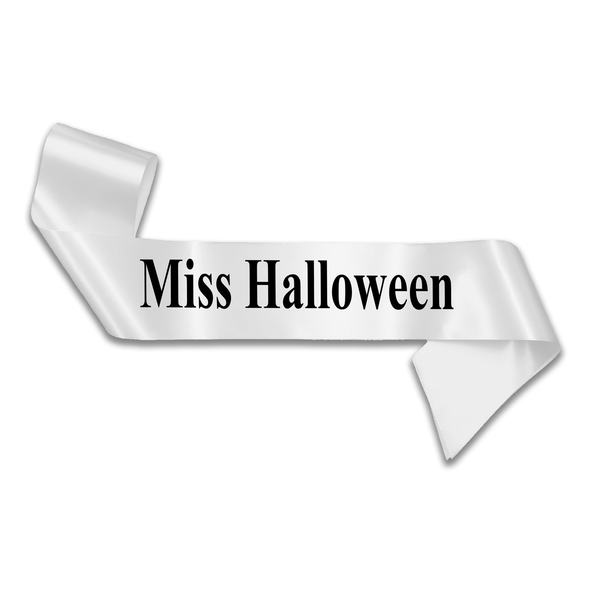 Miss Halloween Sash - White - 160cm