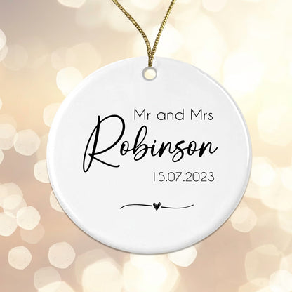 Mr & Mrs SURNAME Christmas Tree Bauble