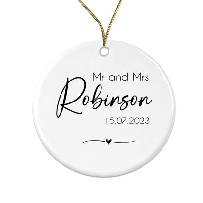 Mr & Mrs SURNAME Christmas Tree Bauble