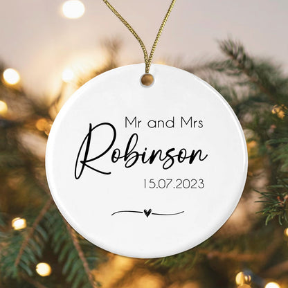 Mr & Mrs SURNAME Christmas Tree Bauble