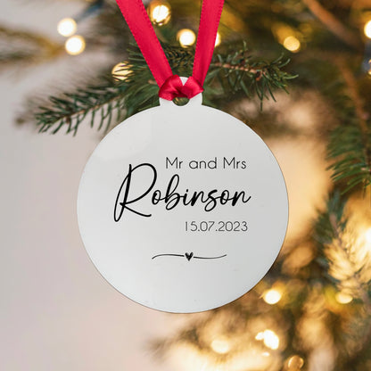 Mr & Mrs SURNAME Christmas Tree Bauble