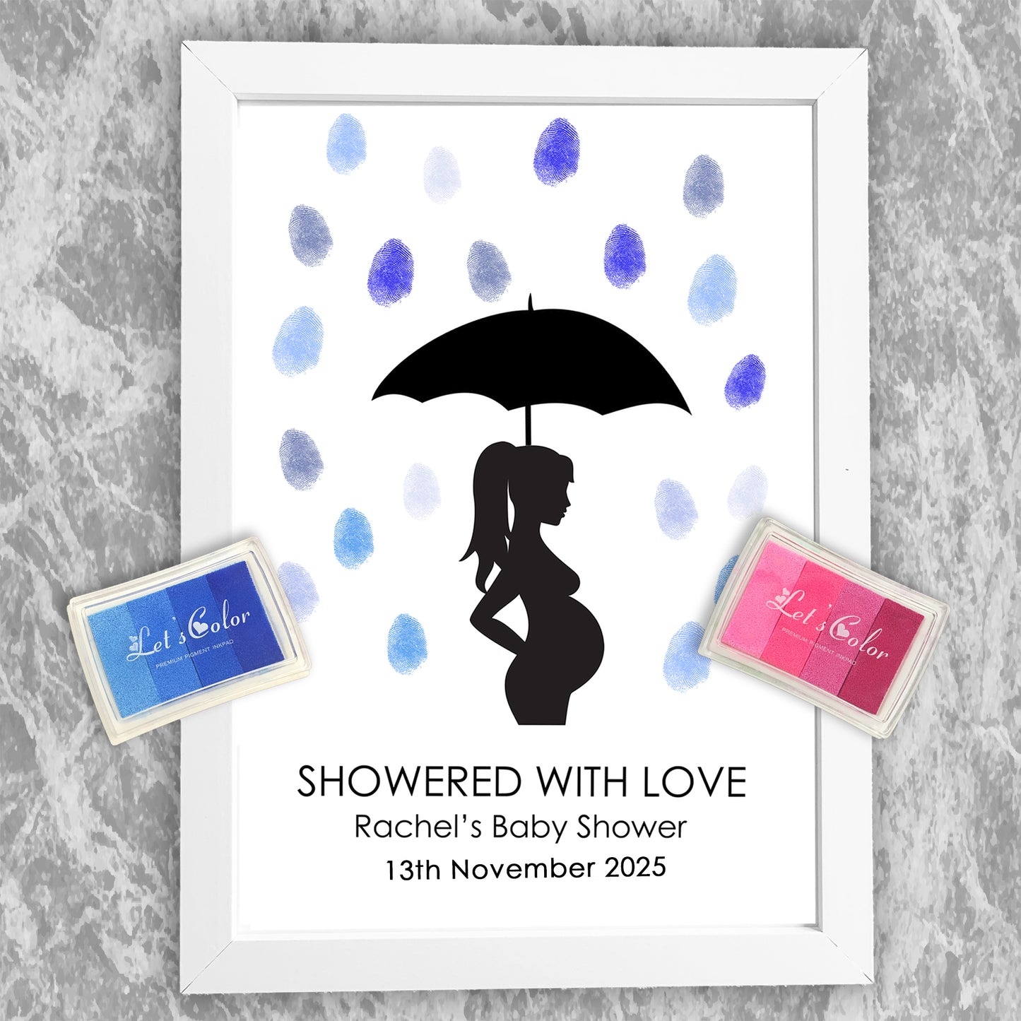 Showered with Love Finger Print Baby Shower Tree