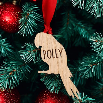 Personalised Parrot Christmas Tree Decoration