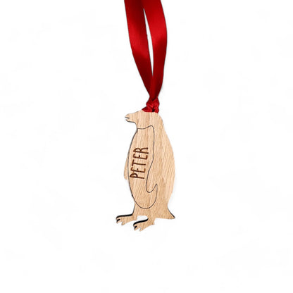 Personalised Penguin Christmas Tree Decoration