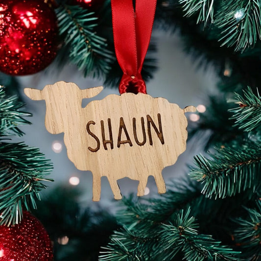 Personalised Sheep Christmas Tree Decoration
