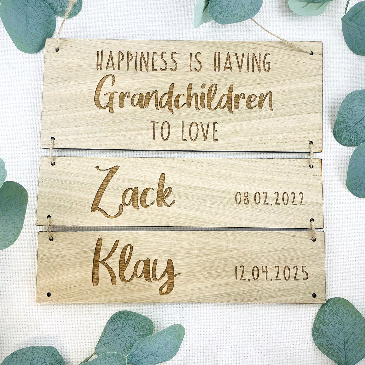 Personalised Wall Decoration Gift for Grandparents - Happiness is having Grandchildren to Love - Add Names & Birth dates