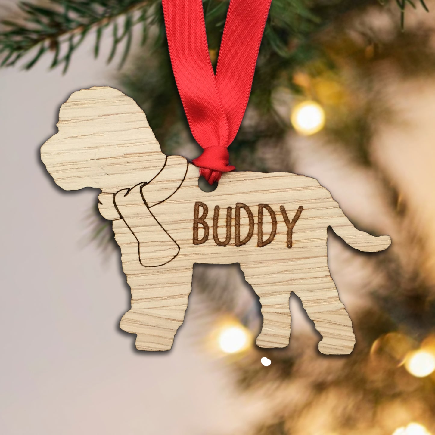 Personalised Dog Christmas Tree Decoration: Cockapoo