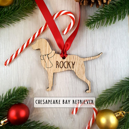 Personalised Dog Christmas Tree Decoration - Over 80+ Breeds!